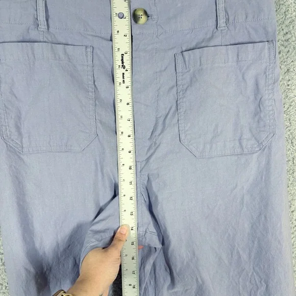 Maeve The Colette Cropped Wide Leg Pants Size 34 Lilac Lavender Linen Blend - Picture 3 of 9